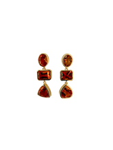 Sunstone triple crown earrings