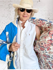 Quilt coat jacket vintage"angels in my garden "