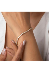 CZ bezel set diamond tennis bracelet