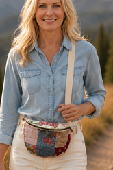Vintage quilt Crossbody bag- fanny pack - prairie patch