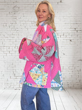 Quilt jacket "pinwheels in pink"