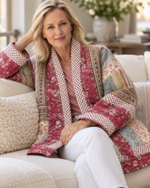 Quilt Jacket “Cranberry Manor ” OSFA -up to 3X