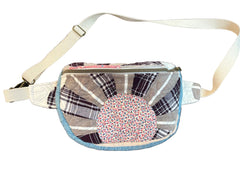 Vintage quilt Crossbody bag-fanny pack “sand and sun”