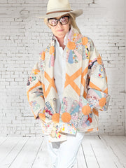 Quilt coat jacket vintage " orange crush"
