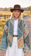 Quilt Jacket “The Teal Deal ” OSFM -up to 2X