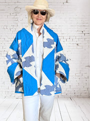 Quilt coat jacket vintage"angels in my garden "