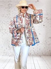 Quilt coat jacket vintage"angels in my garden "