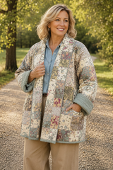 Quilt Jacket “Sage cottage ” OSFA up to 3X