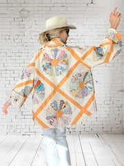 Quilt coat jacket vintage " orange crush"