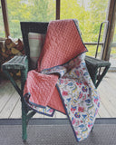 Floral and linen quilt