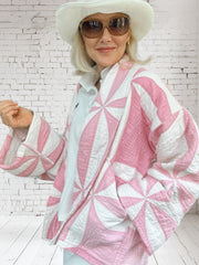 Quilt coat jacket vintage "pretty in pink"