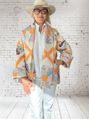 Quilt coat jacket vintage " orange crush"