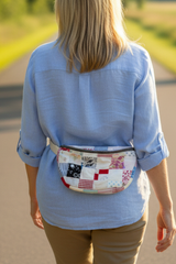 Vintage quilt Crossbody bag- postage stamp