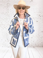 Custom order. Any size up to XL. Quilted Market Jacket "bubble blues"