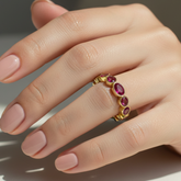 Pink sapphire 14k ring