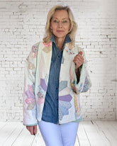 Quilt jacket “party plates”