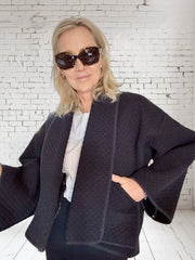 Quilt coat jacket " little black jacket " s- m