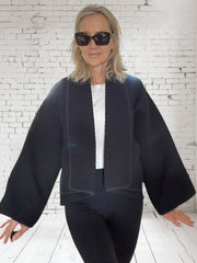 Quilt coat jacket " little black jacket " s- m