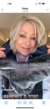 Silver fox Fur collar scarf (faux)