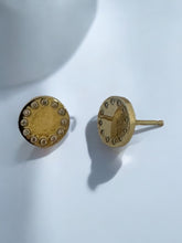 Full moon gold post earrings