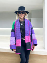 Quilt jacket bold Amish colorblock OOAK