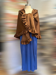 Cashmere Caramel color Shawl ruffle wrap