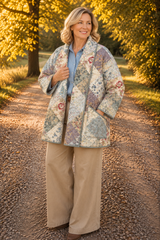 Custom! Quilt Jacket “Sage cottage ” OSFA up to 3X
