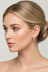 14k "skinny" diamond hoop earrings