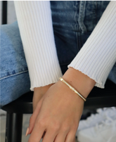 Pave CZ diamond gold bracelet