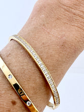 Bar - Pave CZ diamond gold bracelet