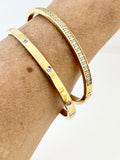Pave CZ diamond gold bracelet