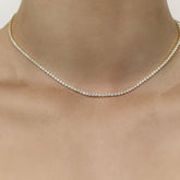 Diamond CZ Skinny Tennis Necklace