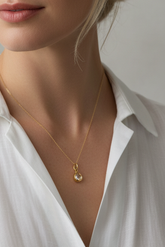 Teardrop diamond pendant, 18 K