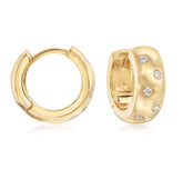 18k diamond huggy hoop earring