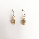 Pine Cone Earrings ,Gold finish - abigailheche