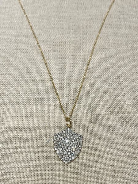 Diamond shield of faith necklace