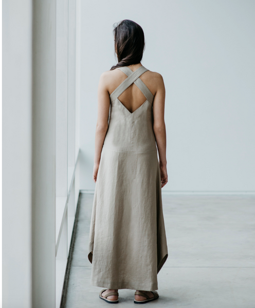 Long linen sundress black abigailheche