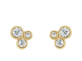3 Diamond cluster post earrings