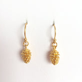 Pine Cone Earrings, 24k - abigailheche