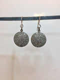 Diamond Full Moon Earrings, large sterling