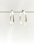 Silver hoop post earrings