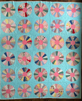 Quilt Vintage Dresden plate- aqua - abigailheche