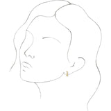 diamond gold post hoop earring