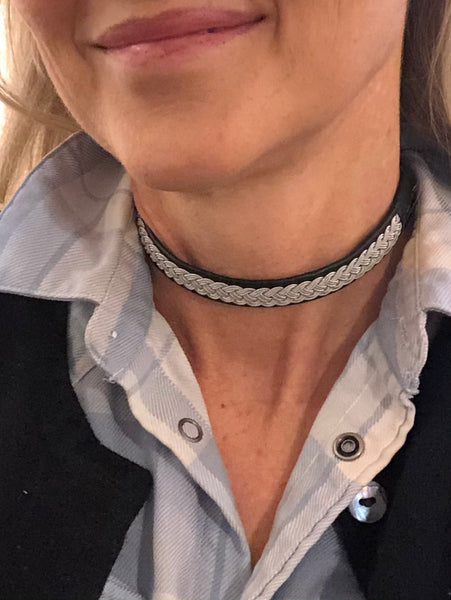 Black Leather Choker -Leather Necklace