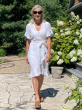 A White Linen Wrap Dress