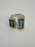 Aquamarine / kyanite statement ring