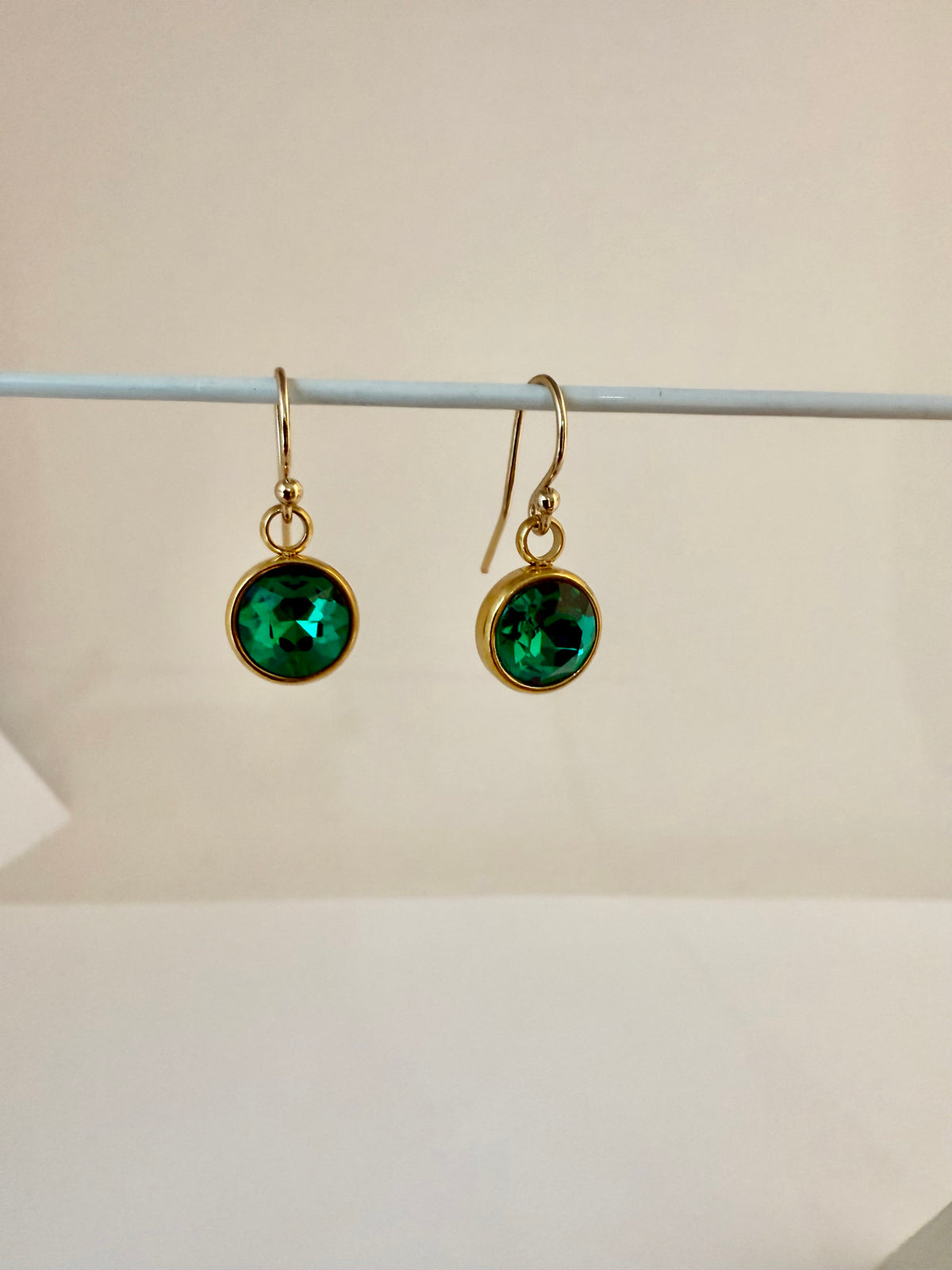 Emerald green Crystal drop earrings