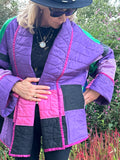 Quilt jacket bold Amish colorblock OOAK