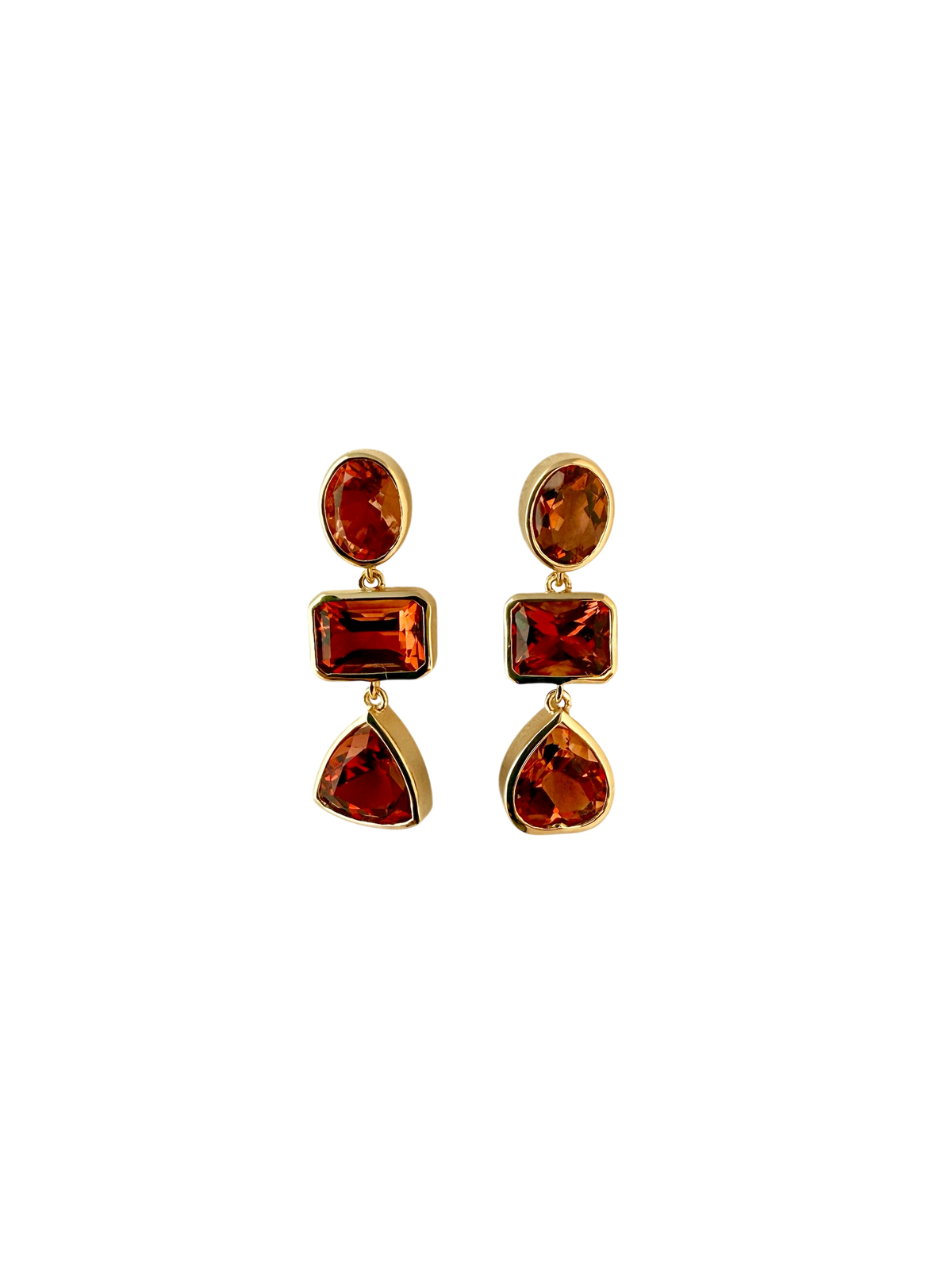 Sunstone triple crown earrings