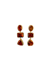 Sunstone triple crown earrings